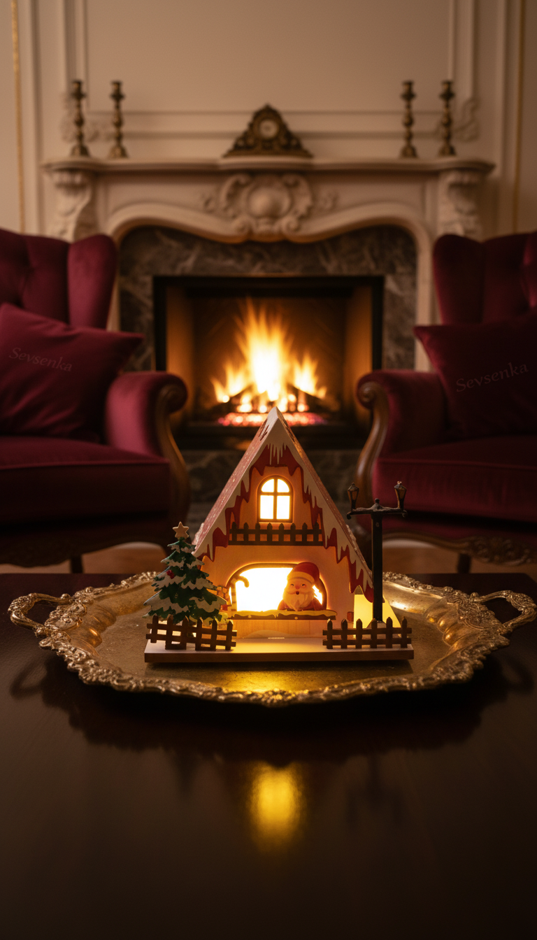 Led Işıklı Noel Evi 28cm Işıltılı Yılbaşı Evim Koleksiyonu 2027 Yılbaşı Hediyeleri