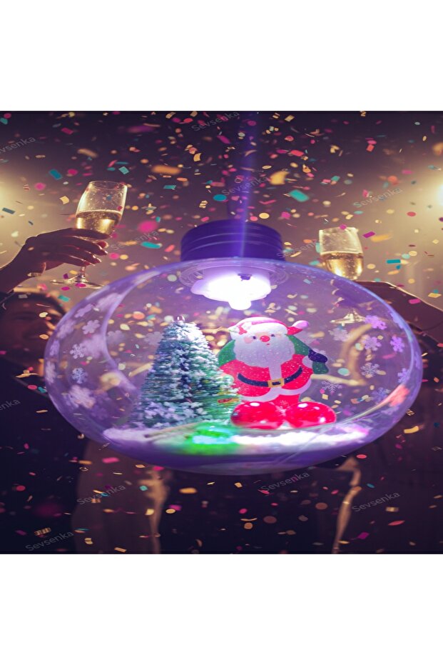 Sınırlı Üretim RGB Işıklı Noel Baba Figürlü Lüks Süs Top Ampül 2027 Yılbaşı Hediyeleri