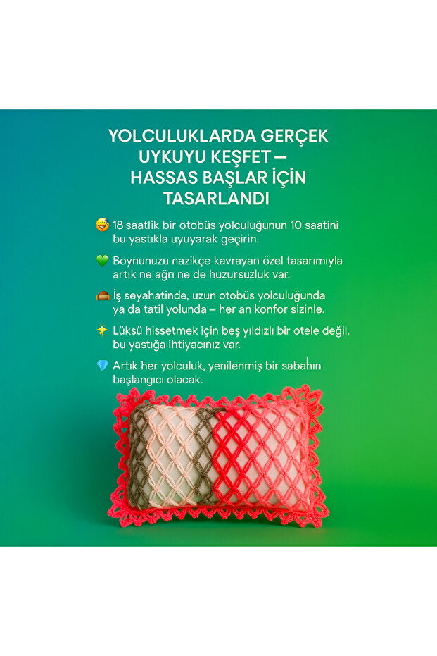 Hassas Başlara Özel (Eiderdown Tüyü) Uyku Yastığı Otobüs Yolculuklarında Uyumayanlara Özel Zarafet Boyun Yastığı