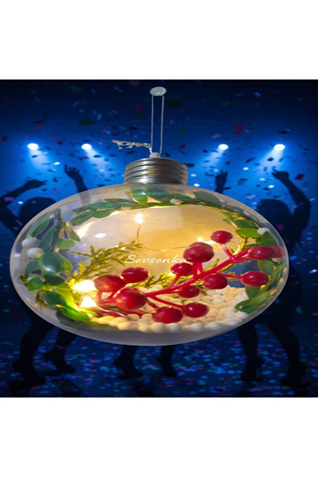 Premium Seri Led Işıklı Kokina Çiçekli Ampül Dekoratif Yılbaşı Süsleme Lambası 2027 Yılbaşı Hediyeleri