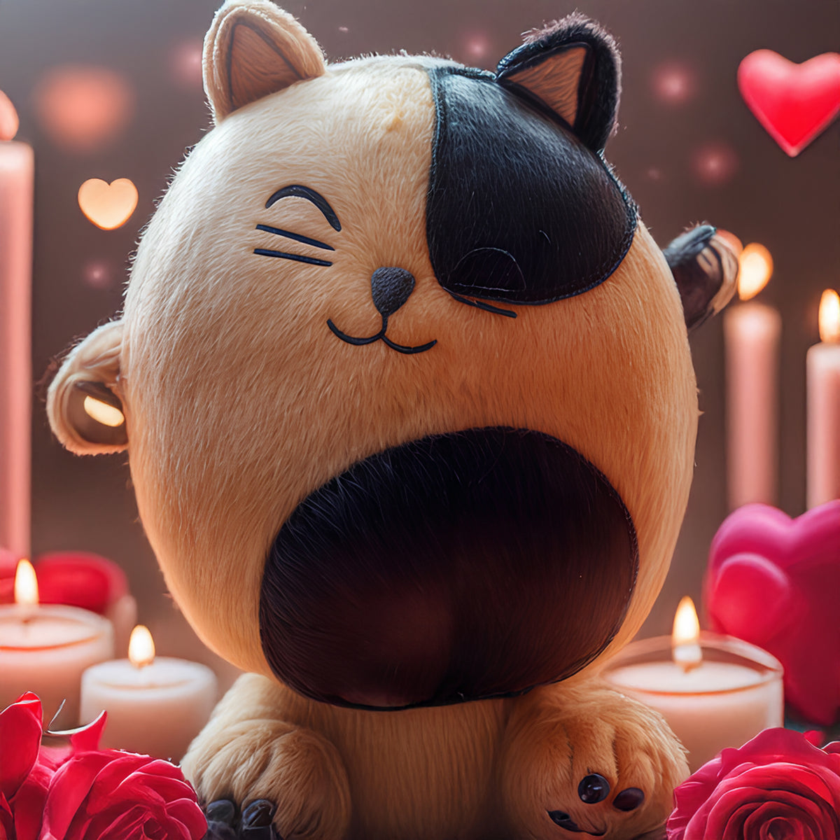 Marshmallow Kedicik Sarı 60cm - 14 Şubat Sevgililer Günü Hediyesi