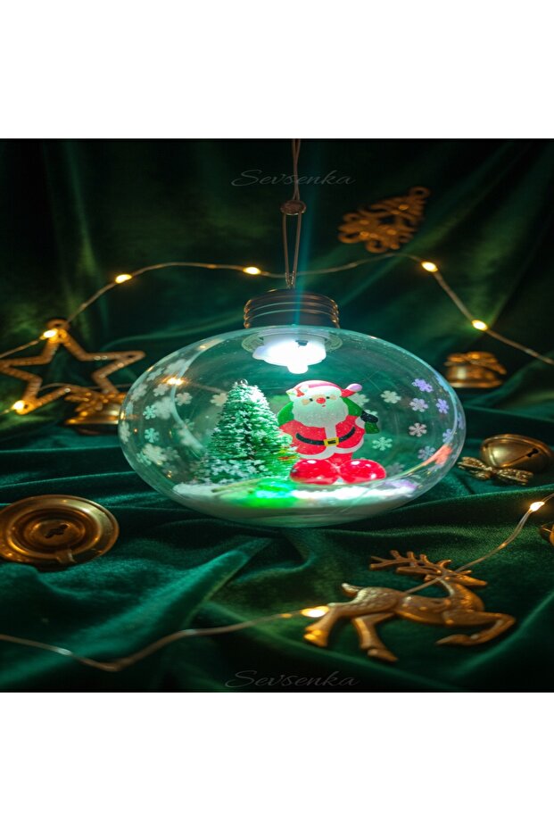 Sınırlı Üretim RGB Işıklı Noel Baba Figürlü Lüks Süs Top Ampül 2027 Yılbaşı Hediyeleri