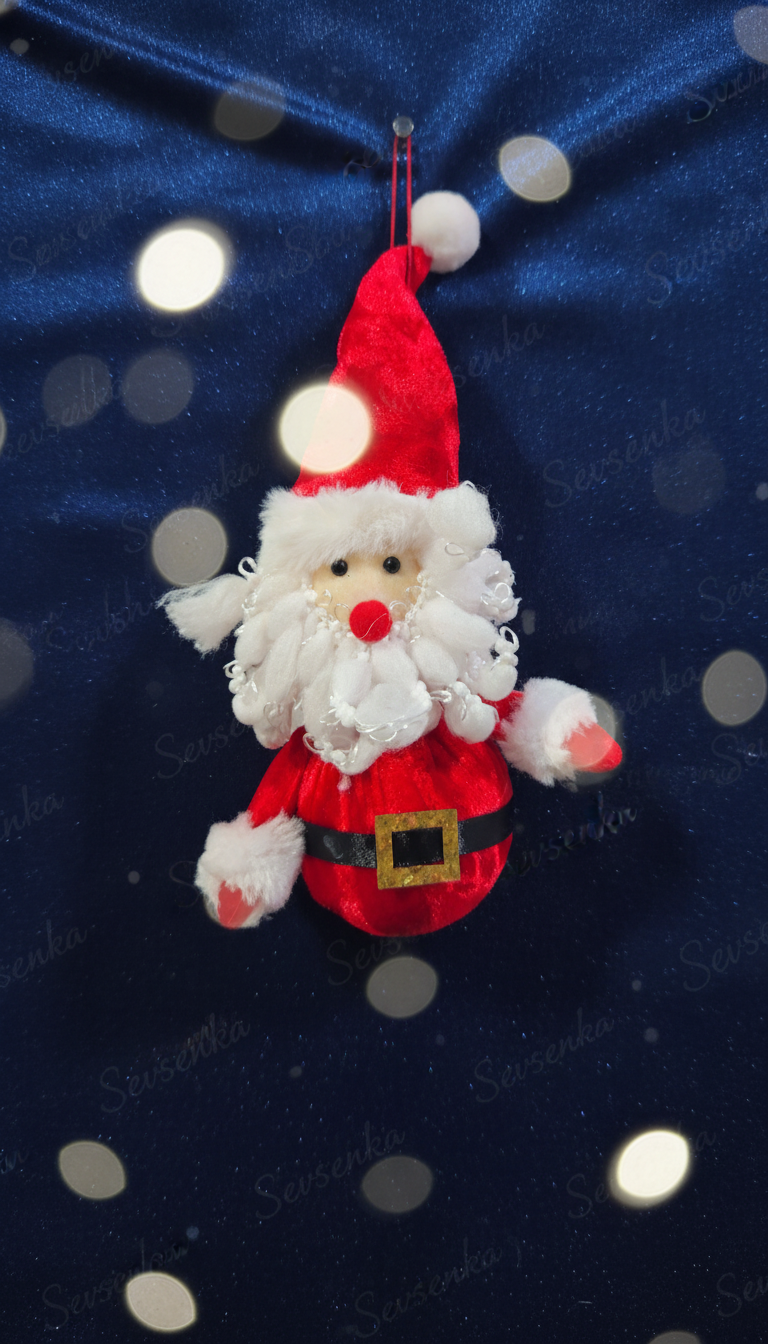 Sevsenka Işıltılı Kırmızı Noel Baba Maskotu Dekoratif Süs 2027 Yılbaşı Hediyeleri