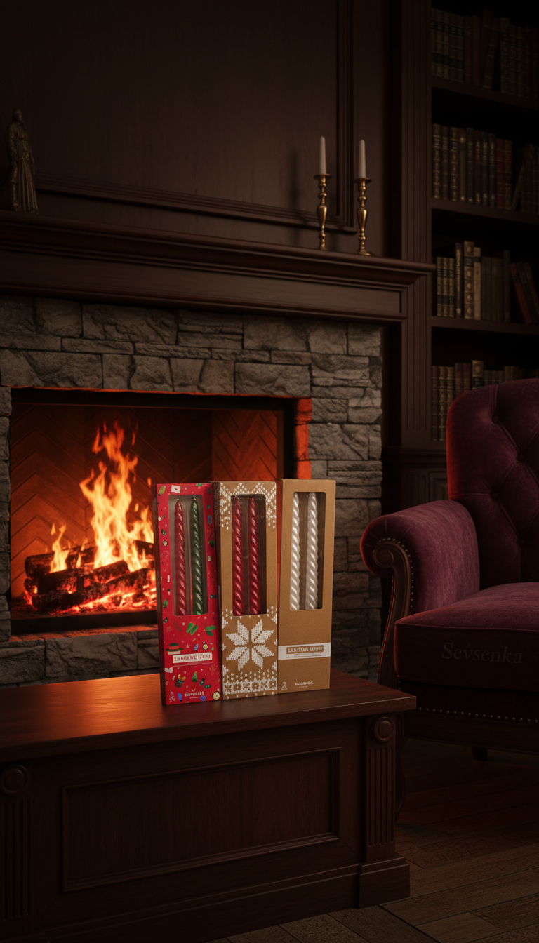 Sevsenka Lüks Burmalı Yılbaşı Şamdan Mum Koleksiyonu 6lı Premium Seri 2027 Yılbaşı Hediyeleri