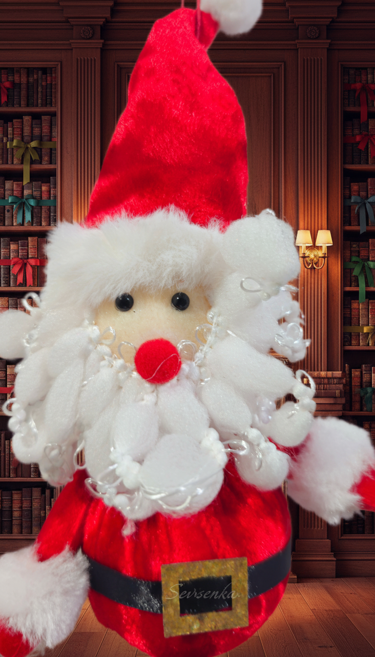 Sevsenka Işıltılı Kırmızı Noel Baba Maskotu Dekoratif Süs 2027 Yılbaşı Hediyeleri