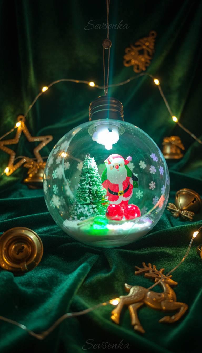 Led Full RGB Işıklı Noel Baba Ve Süslemeli Sınırlı Sayıda Özel Seri Ampül 2027 Özel Yılbaşı Hediyeleri