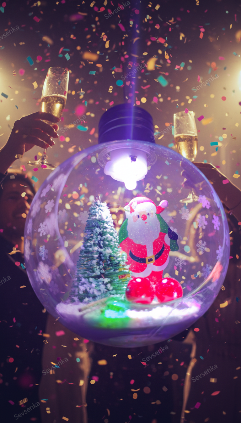 Led Full RGB Işıklı Noel Baba Ve Süslemeli Sınırlı Sayıda Özel Seri Ampül 2027 Özel Yılbaşı Hediyeleri