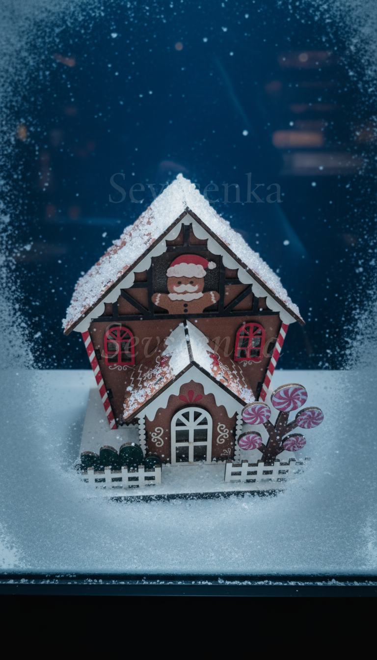 Sevsenka Lüks Zencefilli Yılbaşı Konağı Süslemesi 15cm 2027 Yılbaşı Hediyeleri