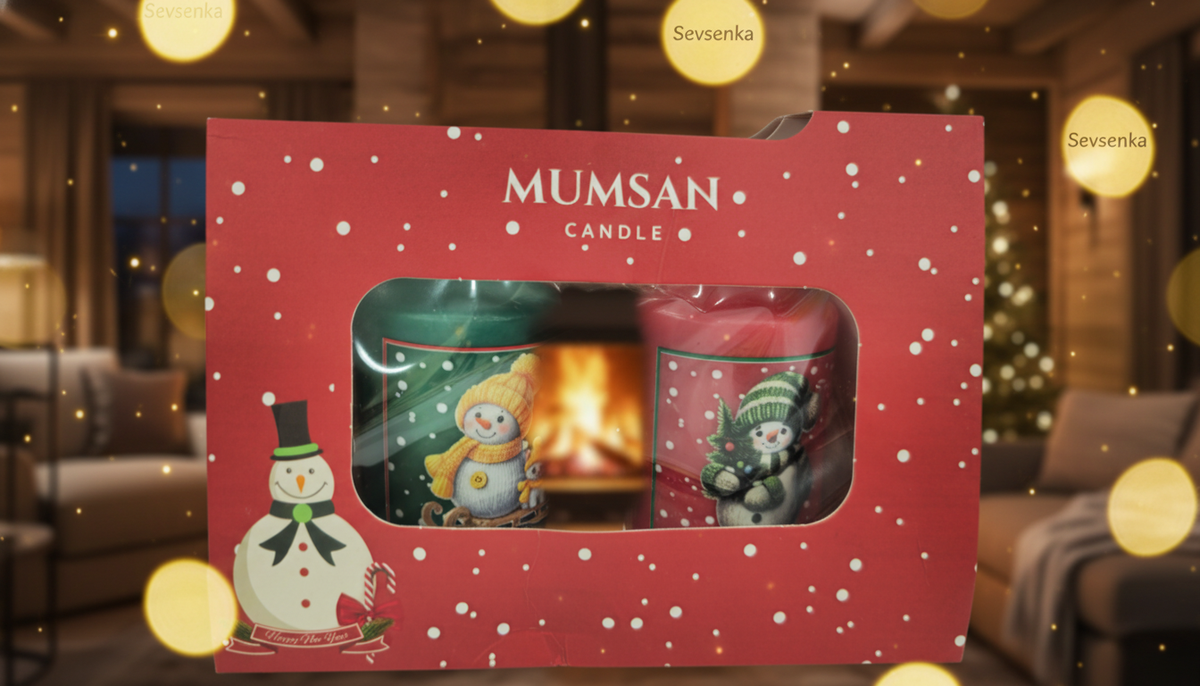Sevsenka Işıltılı Yılbaşı Mum Seti 2li 2027 Yılbaşı Hediyeleri